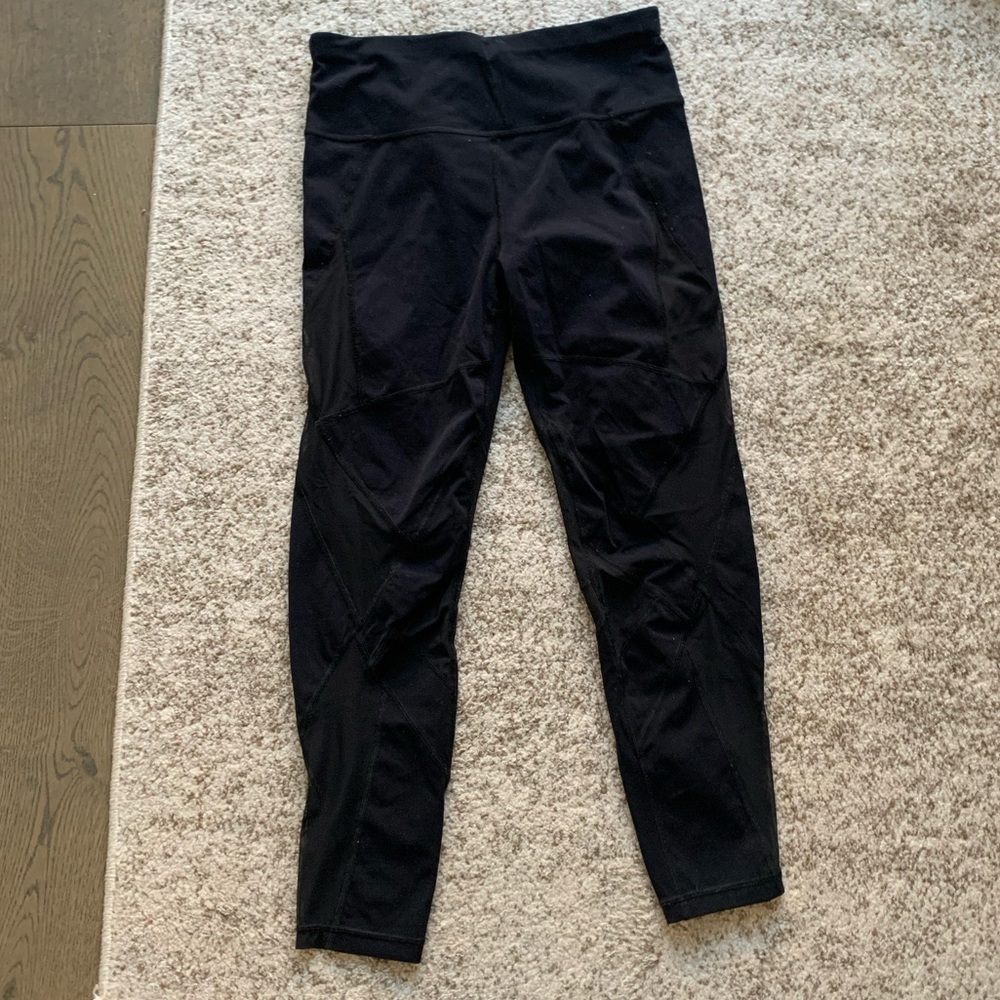 Sweaty Betty Size S Leggings, Black w/ mesh cutouts